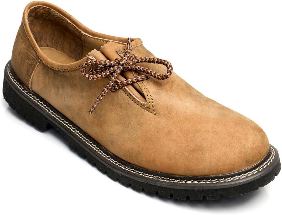 Haferlschuhe - Herren Echtleder Velours Traditionell Dunkelbraun Oktoberfest-HauteBerlin