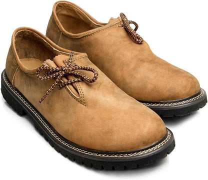 Haferlschuhe - Herren Echtleder Velours Traditionell Dunkelbraun Oktoberfest-HauteBerlin