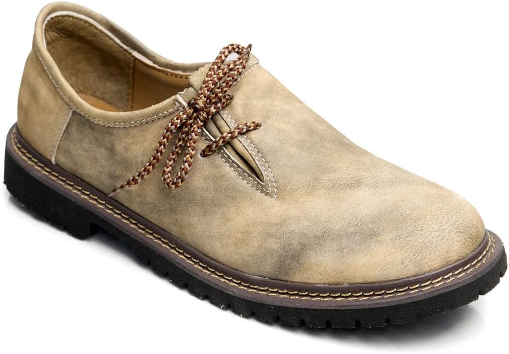 Haferlschuhe - Herren Echtleder Velours Traditionell Dunkelbraun Oktoberfest-HauteBerlin