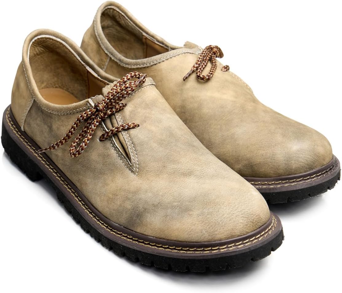 Haferlschuhe - Herren Echtleder Velours Traditionell Dunkelbraun Oktoberfest-HauteBerlin