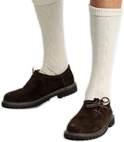 Haferlschuhe - Herren Echtleder Velours Traditionell Dunkelbraun Oktoberfest-HauteBerlin