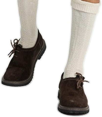 Haferlschuhe - Herren Echtleder Velours Traditionell Dunkelbraun Oktoberfest-HauteBerlin