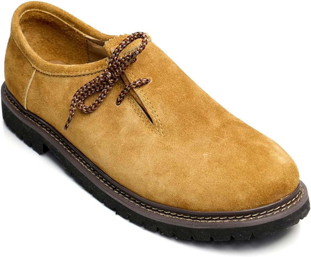 Haferlschuhe - Herren Echtleder Velours Traditionell Dunkelbraun Oktoberfest-HauteBerlin