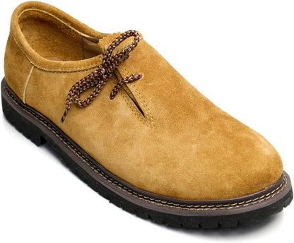 Haferlschuhe - Herren Echtleder Velours Traditionell Dunkelbraun Oktoberfest-HauteBerlin
