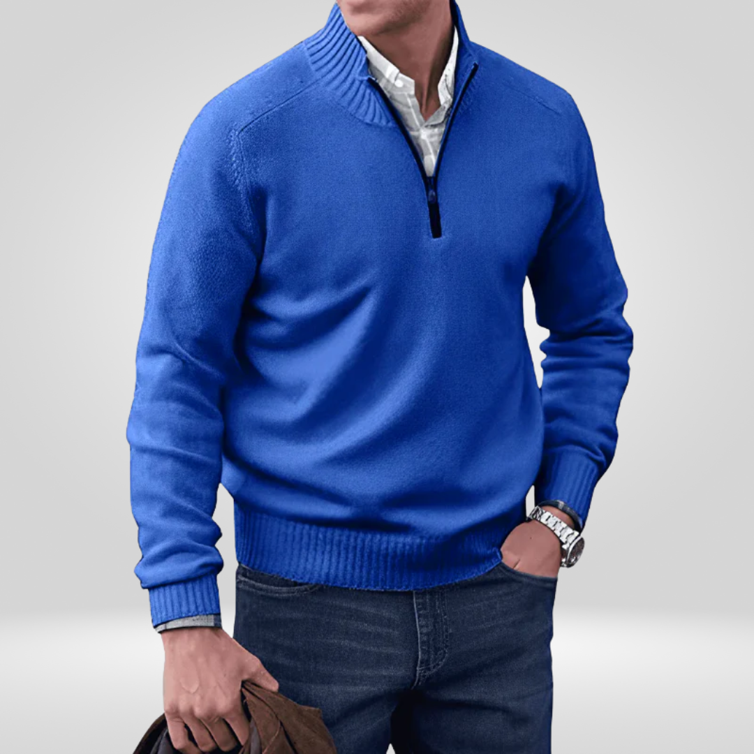 Halb-Reißverschluss-Pullover – Strickpullover mit Viertel-Reißverschluss für Herren-HauteBerlin