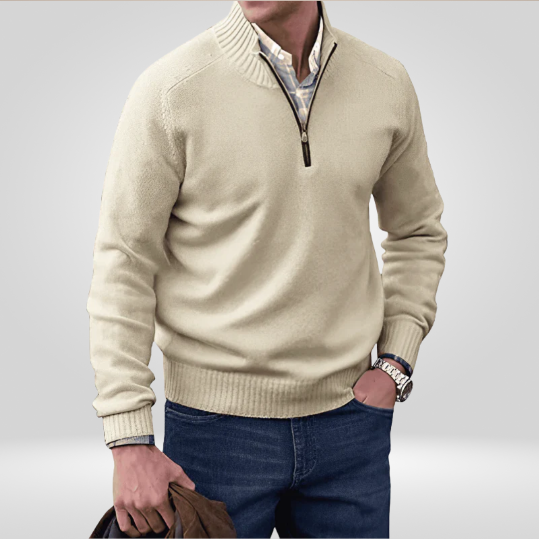 Halb-Reißverschluss-Pullover – Strickpullover mit Viertel-Reißverschluss für Herren-HauteBerlin