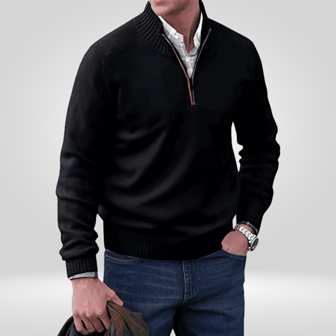 Halb-Reißverschluss-Pullover – Strickpullover mit Viertel-Reißverschluss für Herren-HauteBerlin