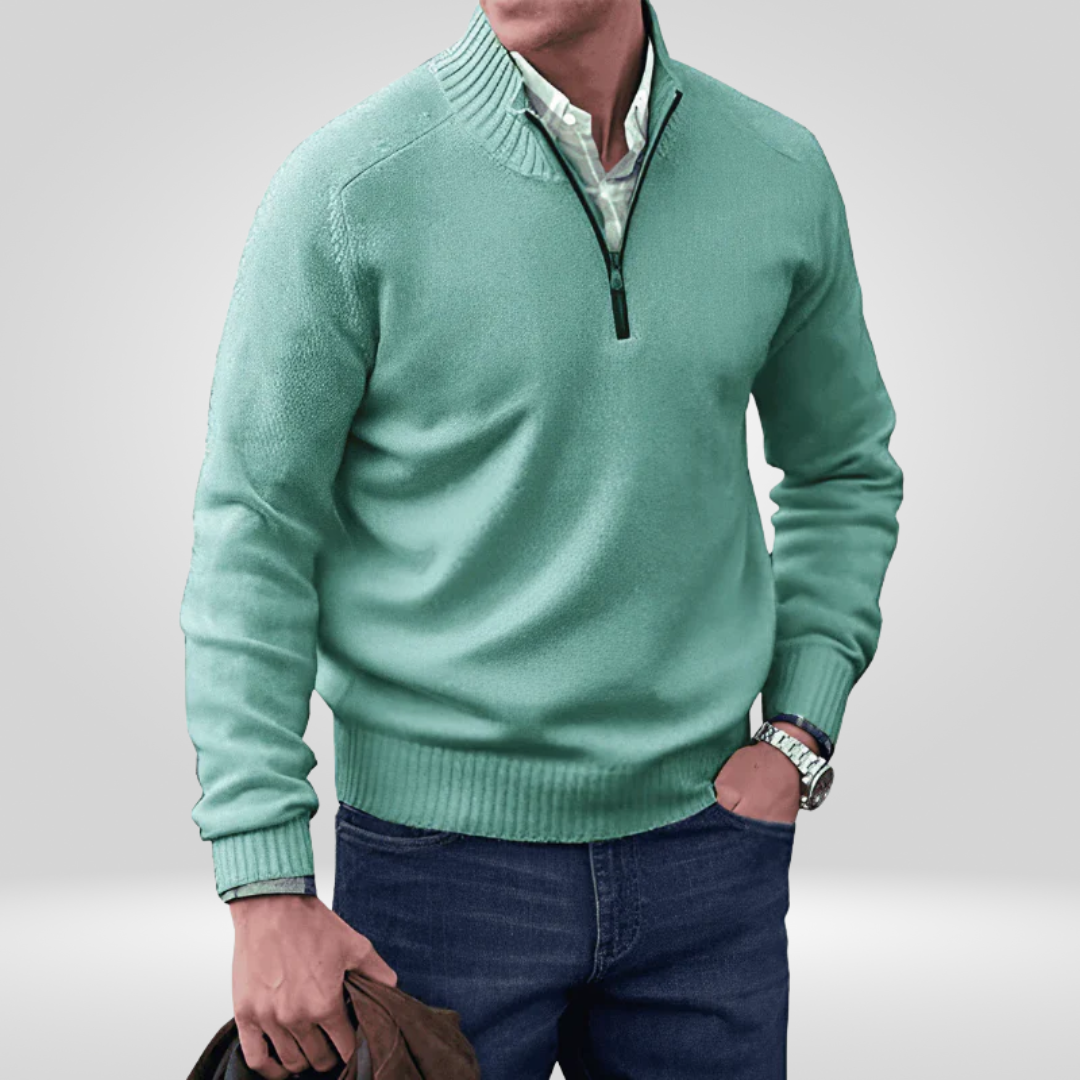 Halb-Reißverschluss-Pullover – Strickpullover mit Viertel-Reißverschluss für Herren-HauteBerlin