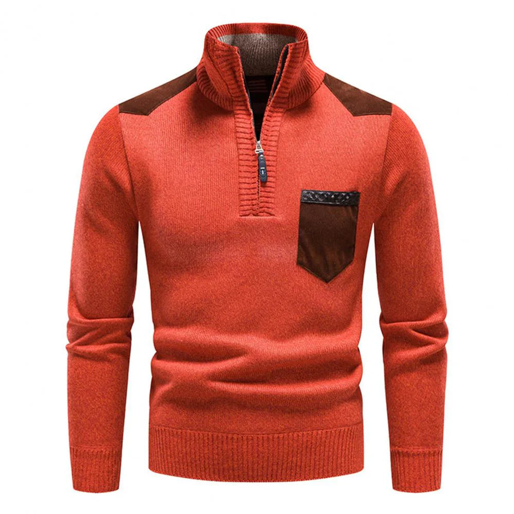 Halb-Reißverschluss-Pullover – Strickpullover mit Viertel-Reißverschluss für Männer-HauteBerlin