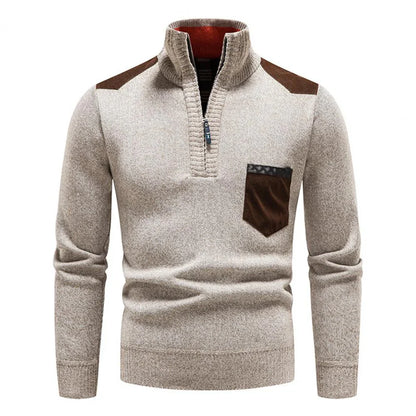 Halb-Reißverschluss-Pullover – Strickpullover mit Viertel-Reißverschluss für Männer-HauteBerlin