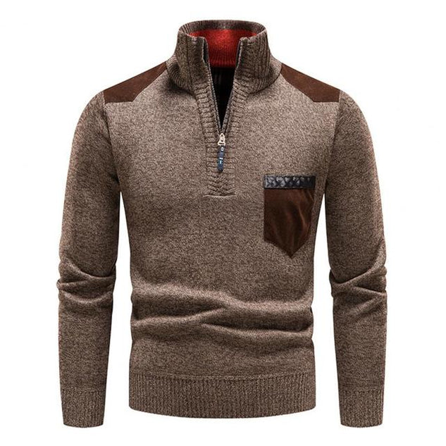 Halb-Reißverschluss-Pullover – Strickpullover mit Viertel-Reißverschluss für Männer-HauteBerlin