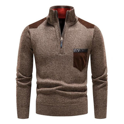 Halb-Reißverschluss-Pullover – Strickpullover mit Viertel-Reißverschluss für Männer-HauteBerlin