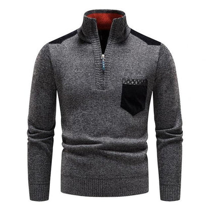 Halb-Reißverschluss-Pullover – Strickpullover mit Viertel-Reißverschluss für Männer-HauteBerlin