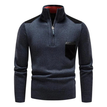 Halb-Reißverschluss-Pullover – Strickpullover mit Viertel-Reißverschluss für Männer-HauteBerlin