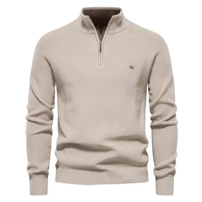 Half Zip Pullover - Baumwolle - Warm - Strickpullover - Herren Quarter Zip Pullover-HauteBerlin