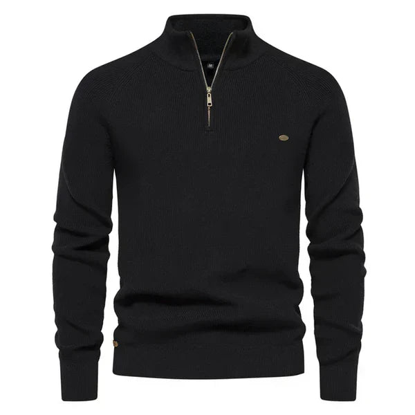 Half Zip Pullover - Baumwolle - Warm - Strickpullover - Herren Quarter Zip Pullover-HauteBerlin