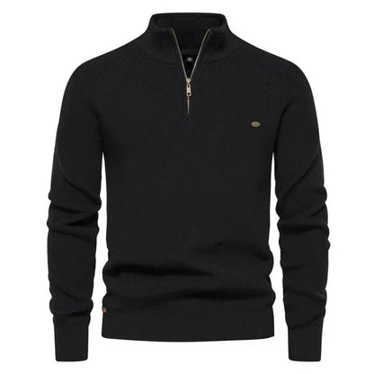 Half Zip Pullover - Baumwolle - Warm - Strickpullover - Herren Quarter Zip Pullover-HauteBerlin