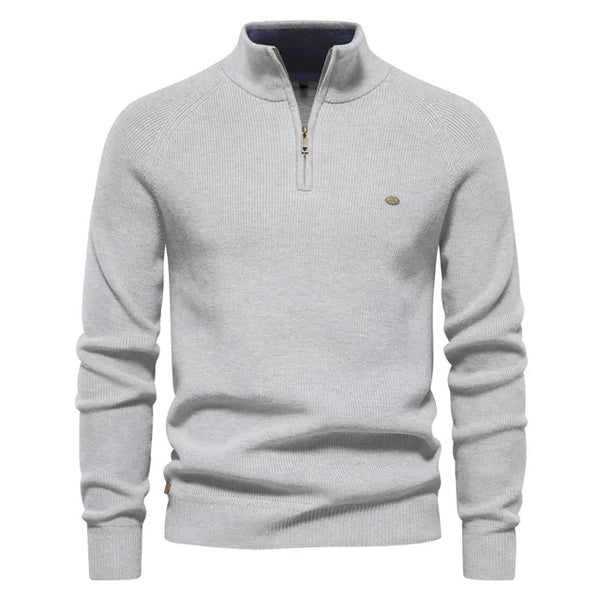 Half Zip Pullover - Baumwolle - Warm - Strickpullover - Herren Quarter Zip Pullover-HauteBerlin