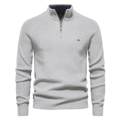 Half Zip Pullover - Baumwolle - Warm - Strickpullover - Herren Quarter Zip Pullover-HauteBerlin