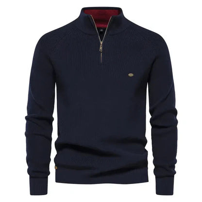 Half Zip Pullover - Baumwolle - Warm - Strickpullover - Herren Quarter Zip Pullover-HauteBerlin