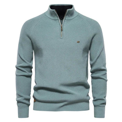 Half Zip Pullover - Baumwolle - Warm - Strickpullover - Herren Quarter Zip Pullover-HauteBerlin