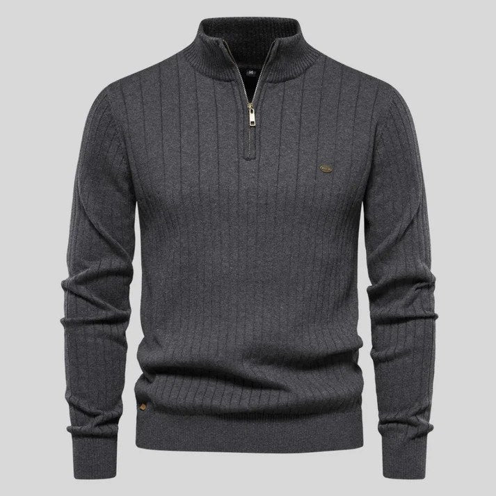 Half Zip Sweater - Langarm - Stehkragen - Strickpullover - Herren Pullover-HauteBerlin