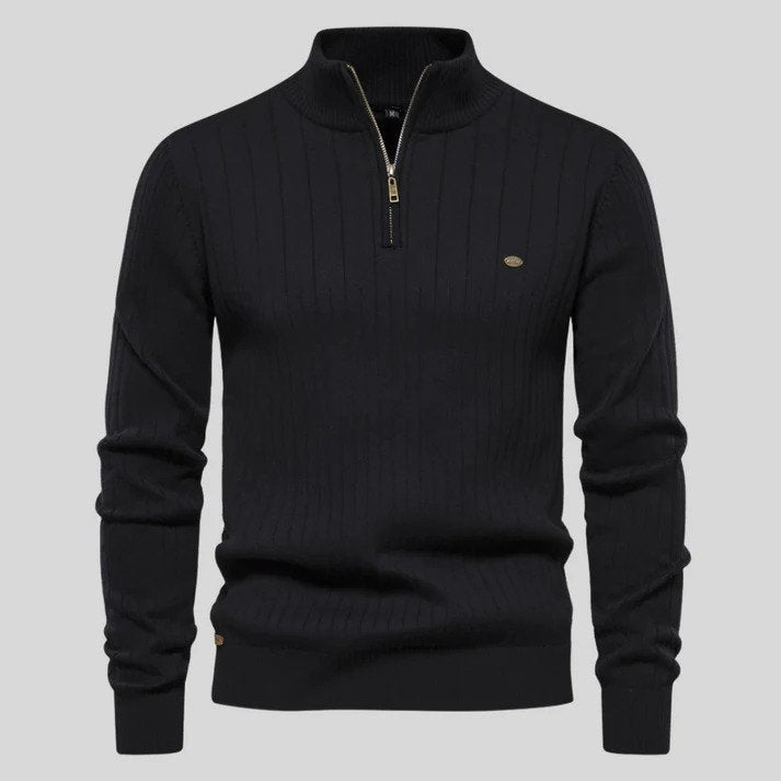 Half Zip Sweater - Langarm - Stehkragen - Strickpullover - Herren Pullover-HauteBerlin