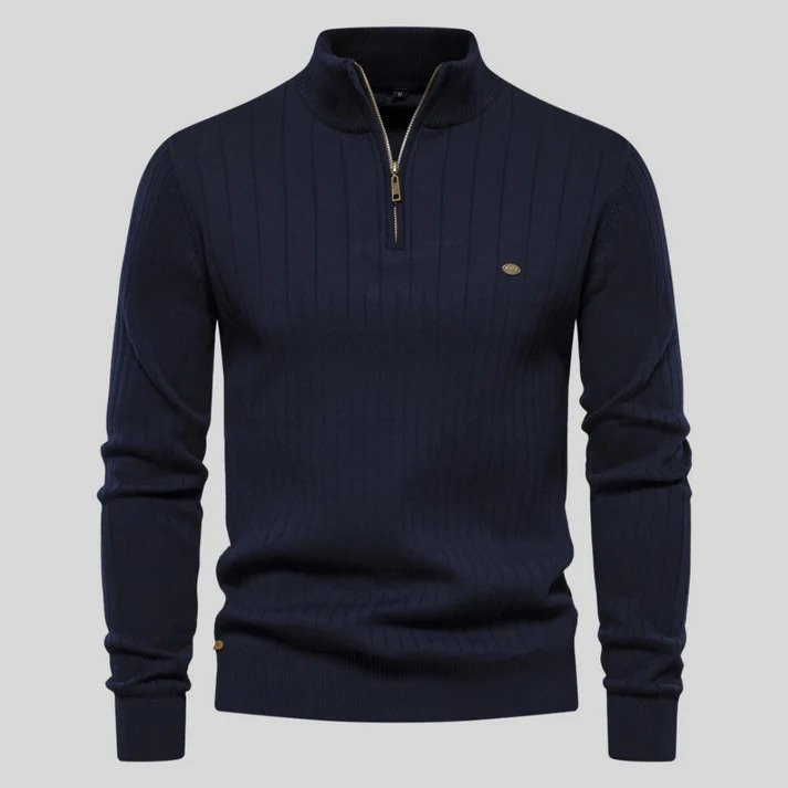 Half Zip Sweater - Langarm - Stehkragen - Strickpullover - Herren Pullover-HauteBerlin