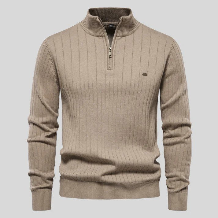 Half Zip Sweater - Langarm - Stehkragen - Strickpullover - Herren Pullover-HauteBerlin
