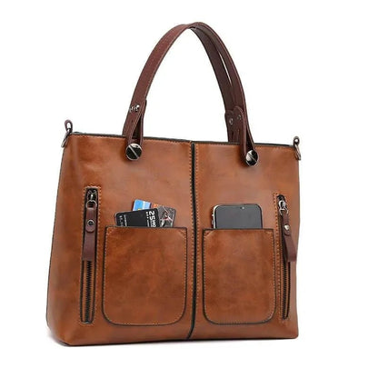 Handtasche Damen Groß | Kunstleder Shopper | Abnehmbarer Schultergurt-HauteBerlin