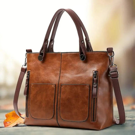 Handtasche Damen Groß | Kunstleder Shopper | Abnehmbarer Schultergurt-HauteBerlin