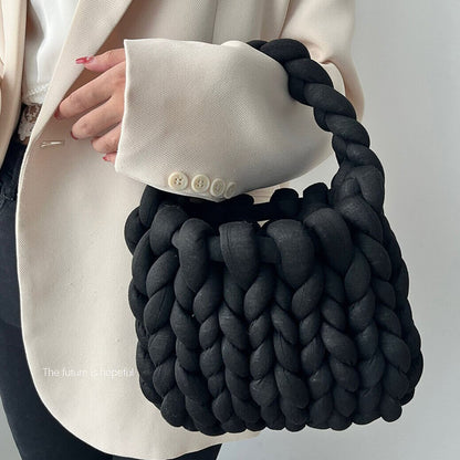 Handtasche Damen Klein | Grobstrick | Handgefertigt Baumwolle-HauteBerlin