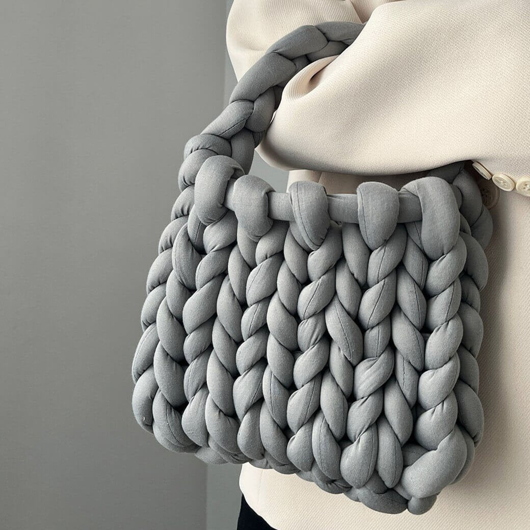 Handtasche Damen Klein | Grobstrick | Handgefertigt Baumwolle-HauteBerlin