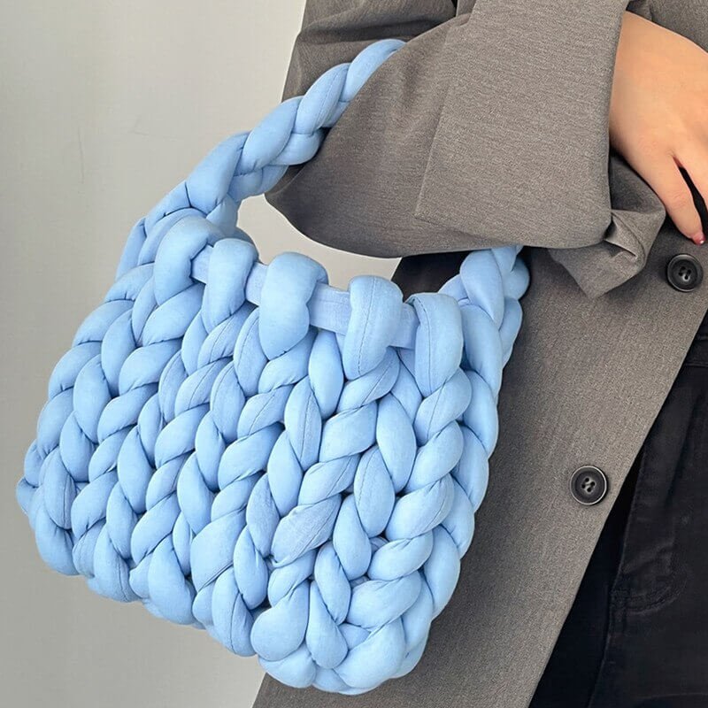 Handtasche Damen Klein | Grobstrick | Handgefertigt Baumwolle-HauteBerlin