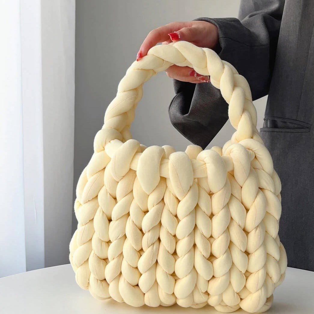Handtasche Damen Klein | Grobstrick | Handgefertigt Baumwolle-HauteBerlin
