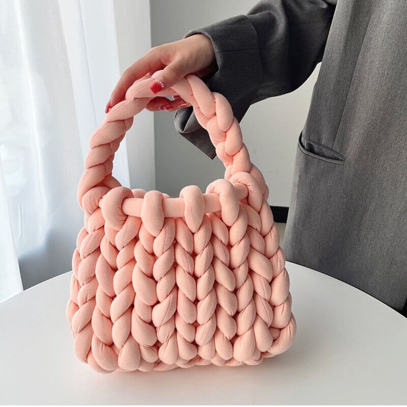 Handtasche Damen Klein | Grobstrick | Handgefertigt Baumwolle-HauteBerlin