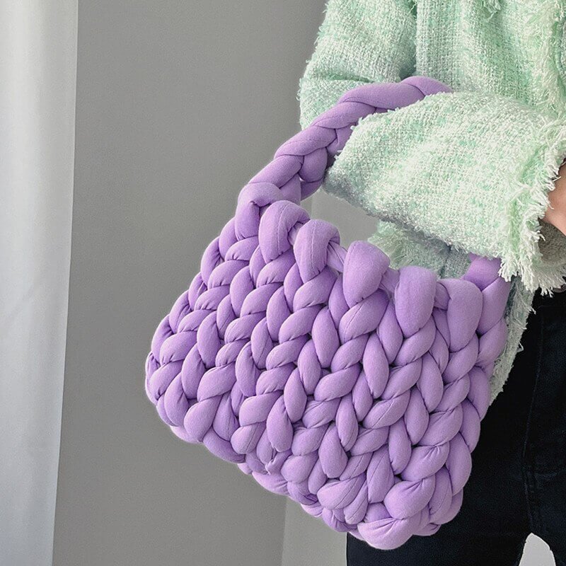Handtasche Damen Klein | Grobstrick | Handgefertigt Baumwolle-HauteBerlin