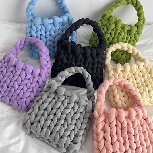 Handtasche Damen Klein | Grobstrick | Handgefertigt Baumwolle-HauteBerlin