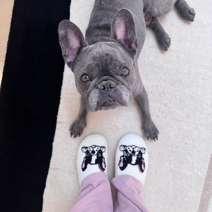 Hausschuhe Damen - Französische Bulldogge Plüsch Weich-HauteBerlin