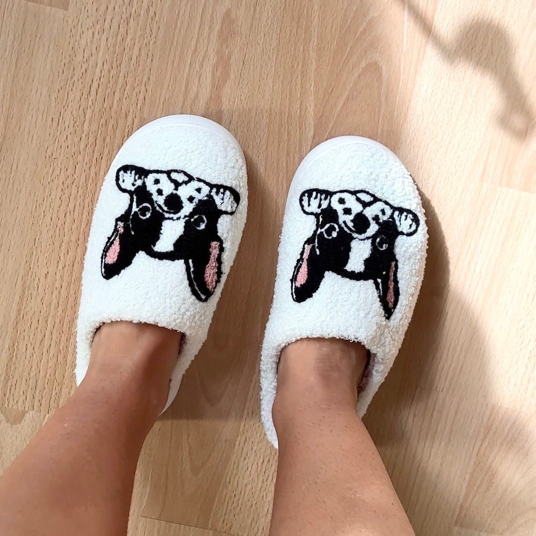 Hausschuhe Damen - Französische Bulldogge Plüsch Weich-HauteBerlin