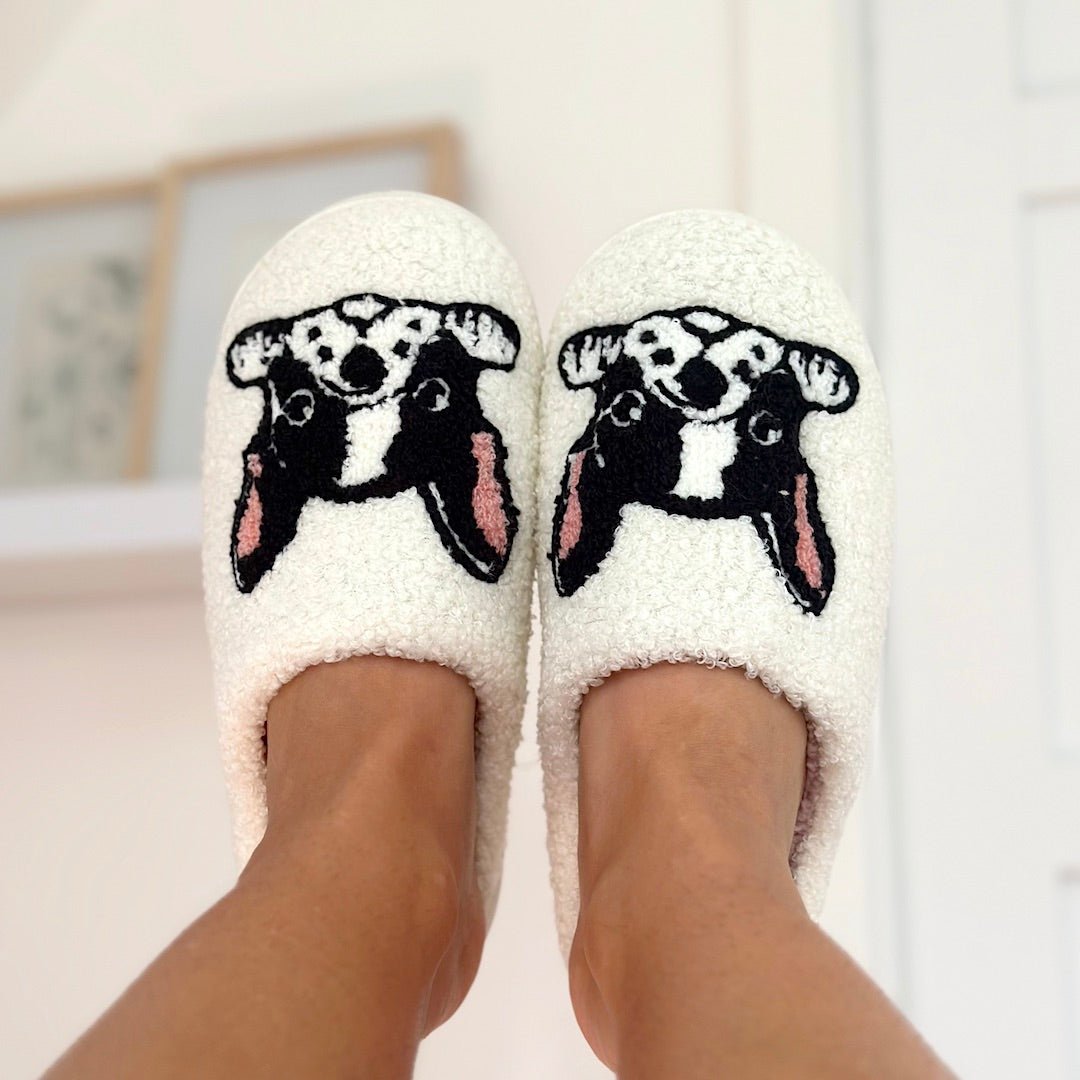 Hausschuhe Damen - Französische Bulldogge Plüsch Weich-HauteBerlin