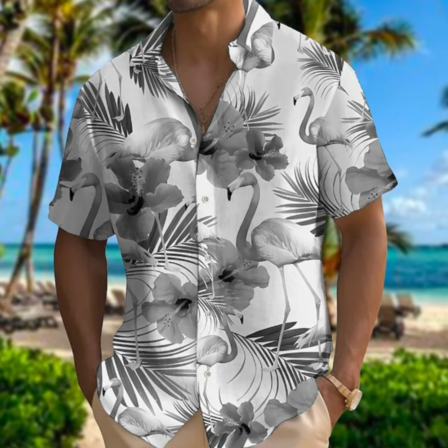 Hawaii Florale Bluse Für Männer-HauteBerlin