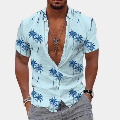 Hawaii-Hemd - Kurzärmeliges Button-Up-Hemd für Männer für den Sommer-HauteBerlin