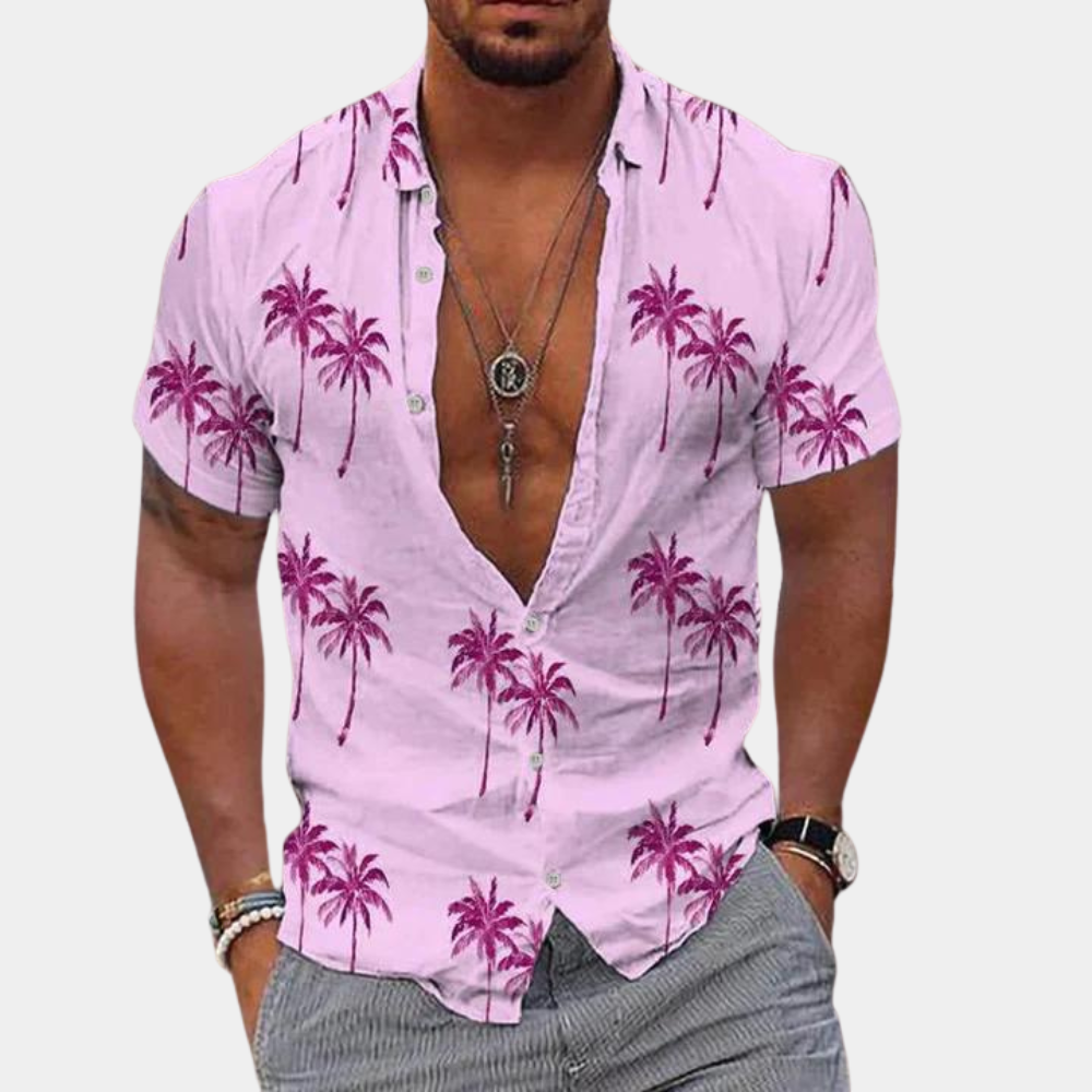 Hawaii-Hemd - Kurzärmeliges Button-Up-Hemd für Männer für den Sommer-HauteBerlin
