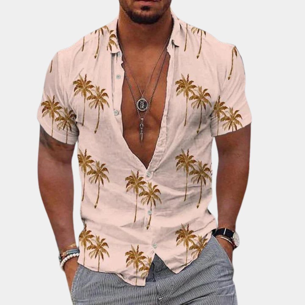 Hawaii-Hemd - Kurzärmeliges Button-Up-Hemd für Männer für den Sommer-HauteBerlin
