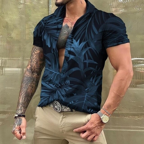 Hawaiihemd - Button-Up - Bedruckt - Kurzarmhemd - Herrenhemden-HauteBerlin