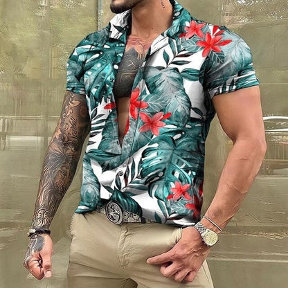 Hawaiihemd - Button-Up - Bedruckt - Kurzarmhemd - Herrenhemden-HauteBerlin