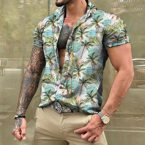 Hawaiihemd - Button-Up - Bedruckt - Kurzarmhemd - Herrenhemden-HauteBerlin