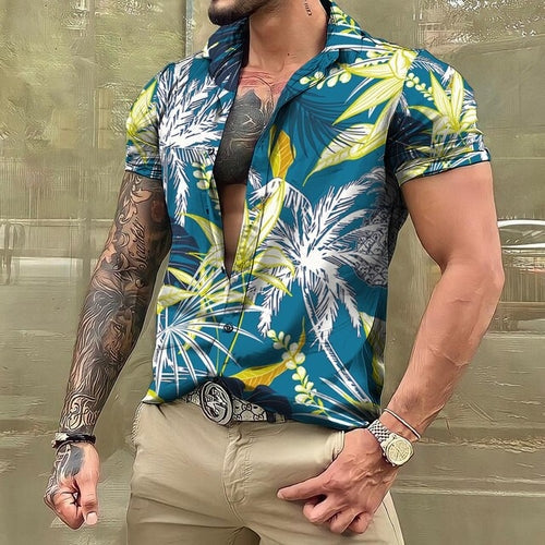 Hawaiihemd - Button-Up - Bedruckt - Kurzarmhemd - Herrenhemden-HauteBerlin