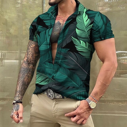 Hawaiihemd - Button-Up - Bedruckt - Kurzarmhemd - Herrenhemden-HauteBerlin